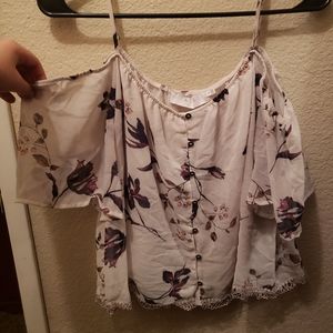Floral Cold Shoulder Blouse